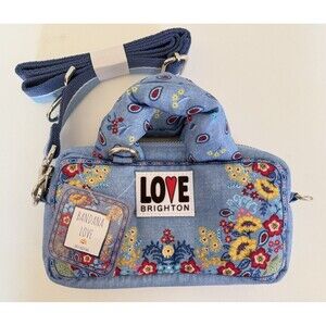 Brighton Bandana Love Crossbody Bag NEW W/ TAGS $150 MSRP Soft Denim Blue